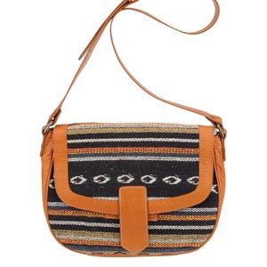 Session Blue MediumFabric and Leather Shoulder Bag